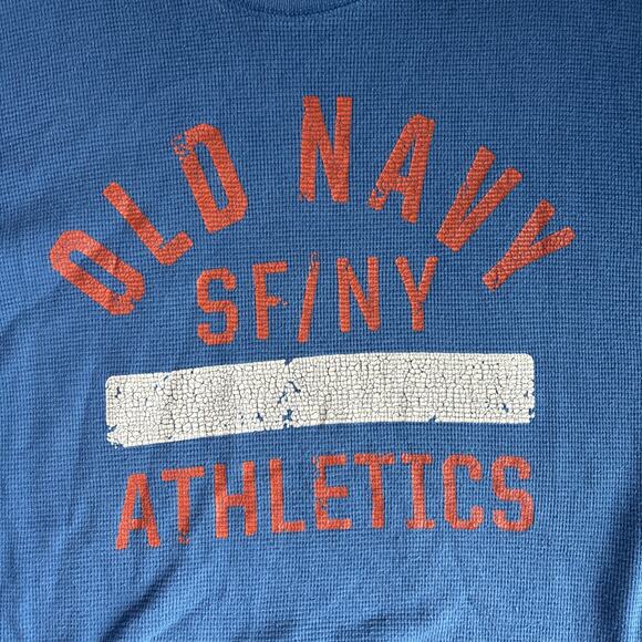 Old Navy Men’s Plus Size 3XL Navy Blue Org Long Sleeve Waffle Knit Pullover Soft - Picture 2 of 5